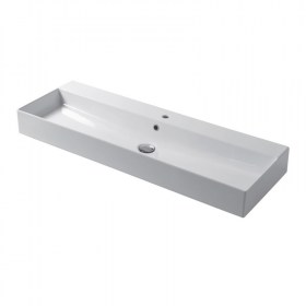 lavabo appoggio e sospeso cm 120x40 slim in ceramica